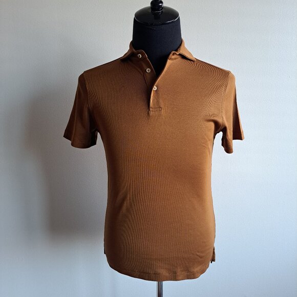 NEW Stenstroms Light Brown 100% Cotton Polo Shirt S